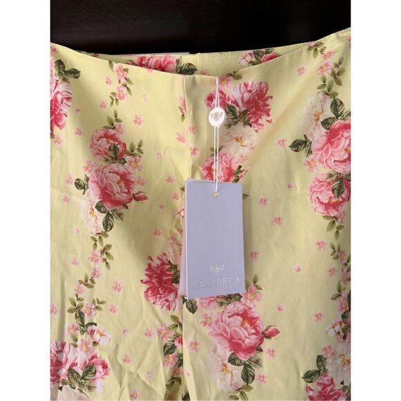 NWT Lalibela Calca Donatello Yellow Floral Pants In Lima Size P/S - Picture 4 of 12